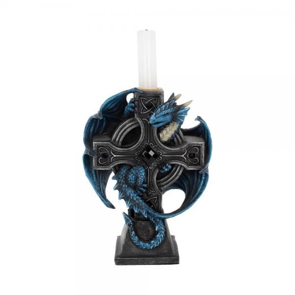 Kerzenständer "Draco Candela" mit blauem Drachen