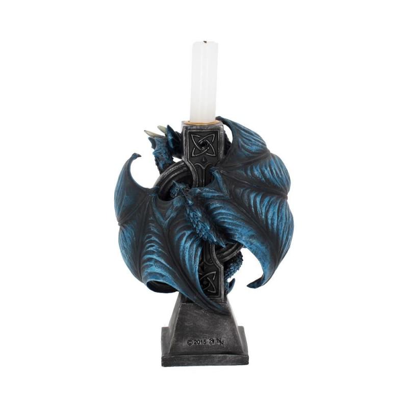Kerzenständer "Draco Candela" mit blauem Drachen